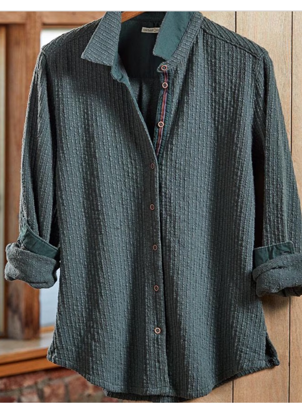 Carbon2Cobalt | Creekside Knit Shirt | 100% Cotton | XS | Textured Gray
